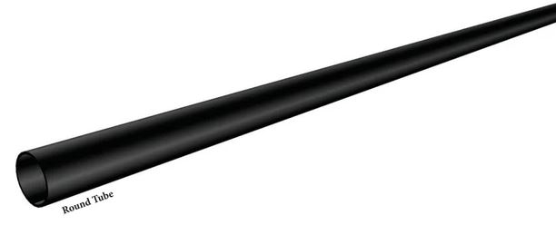 5/8 x 8 ft. Long - Black Powder Coated - Round Tube Steel Pipe - Satin  Black